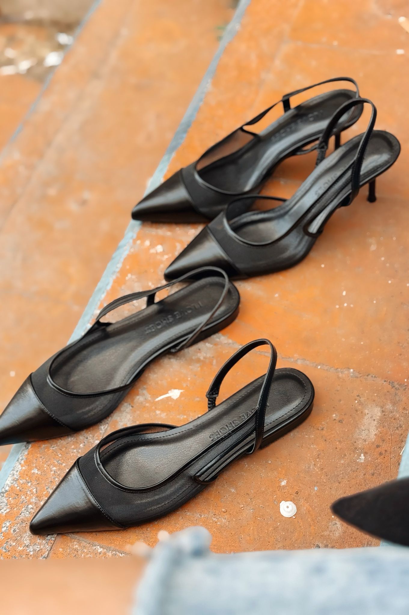 Rensi Mat Deri Siyah File Detaylı Stiletto - ILOVESHOES