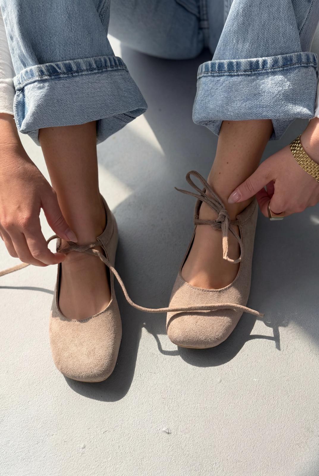 Belith Bej Süet Kadın Babet - ILOVESHOES