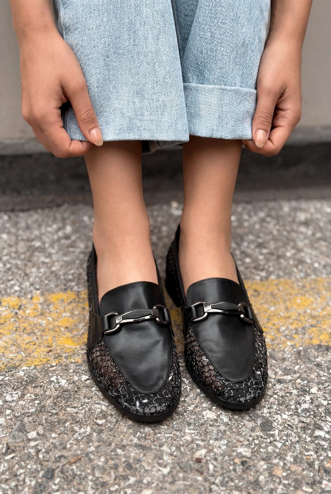 Delter Siyah Mat Deri Kadın Loafer - ILOVESHOES