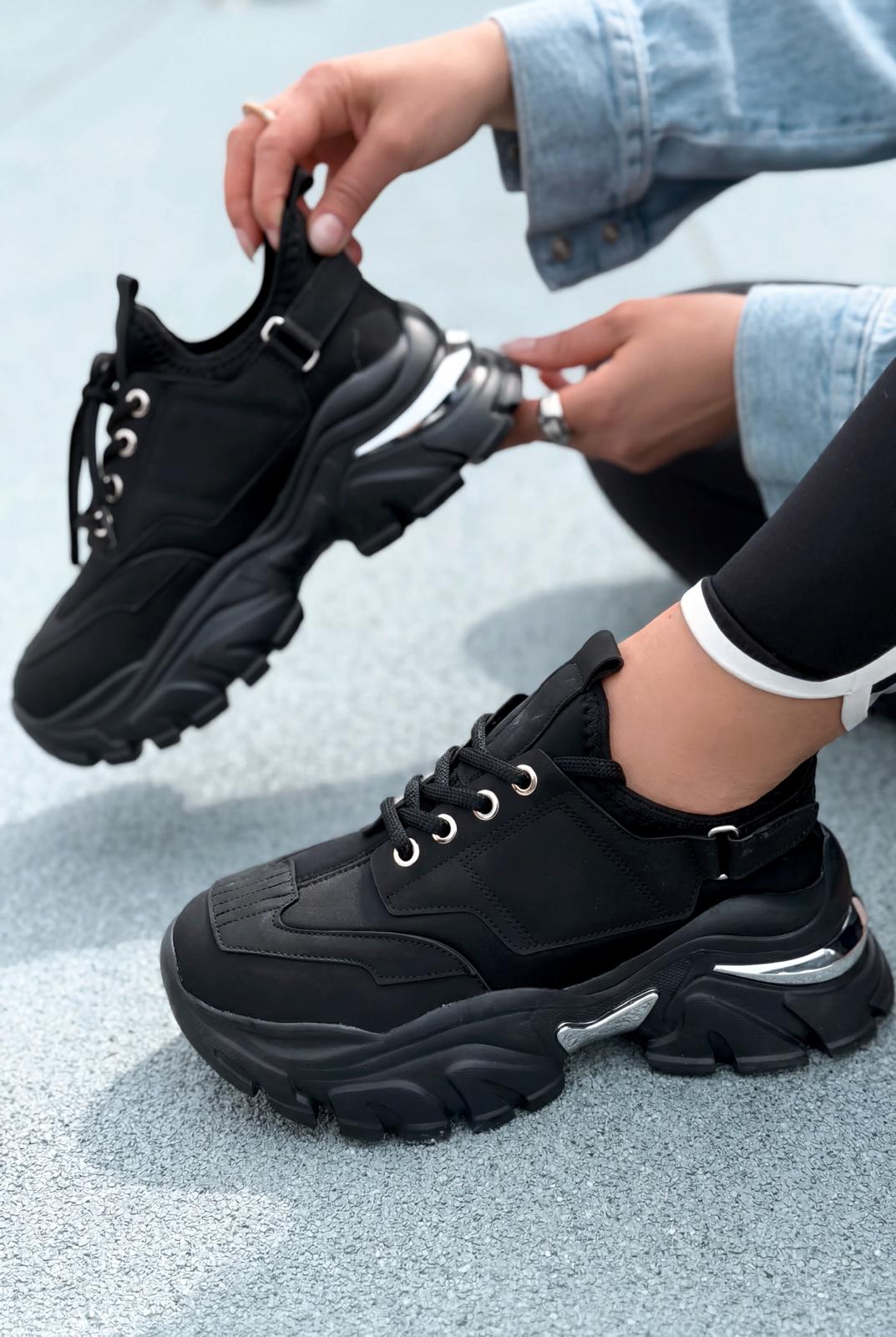 Delorin kadın Spor Ayakkabı Siyah - ILOVESHOES