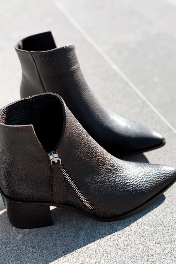 Mirno Kadın Kovboy Bot Siyah Desenli Mat Deri - ILOVESHOES