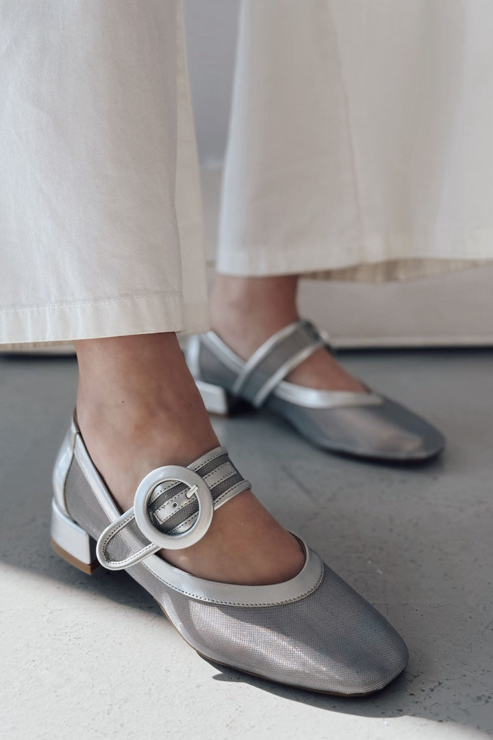 Cyreya File Gümüş Toka Detaylı Mary Jane - ILOVESHOES Türkiye