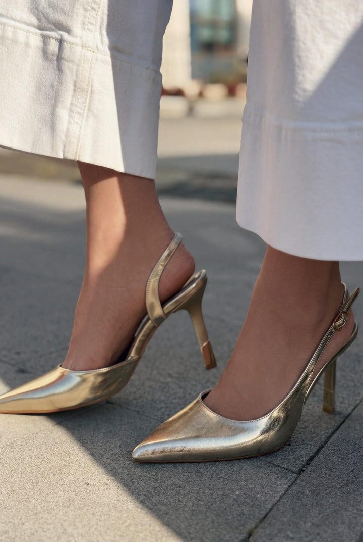 Soriel Stiletto Gold Parlak Deri - ILOVESHOES