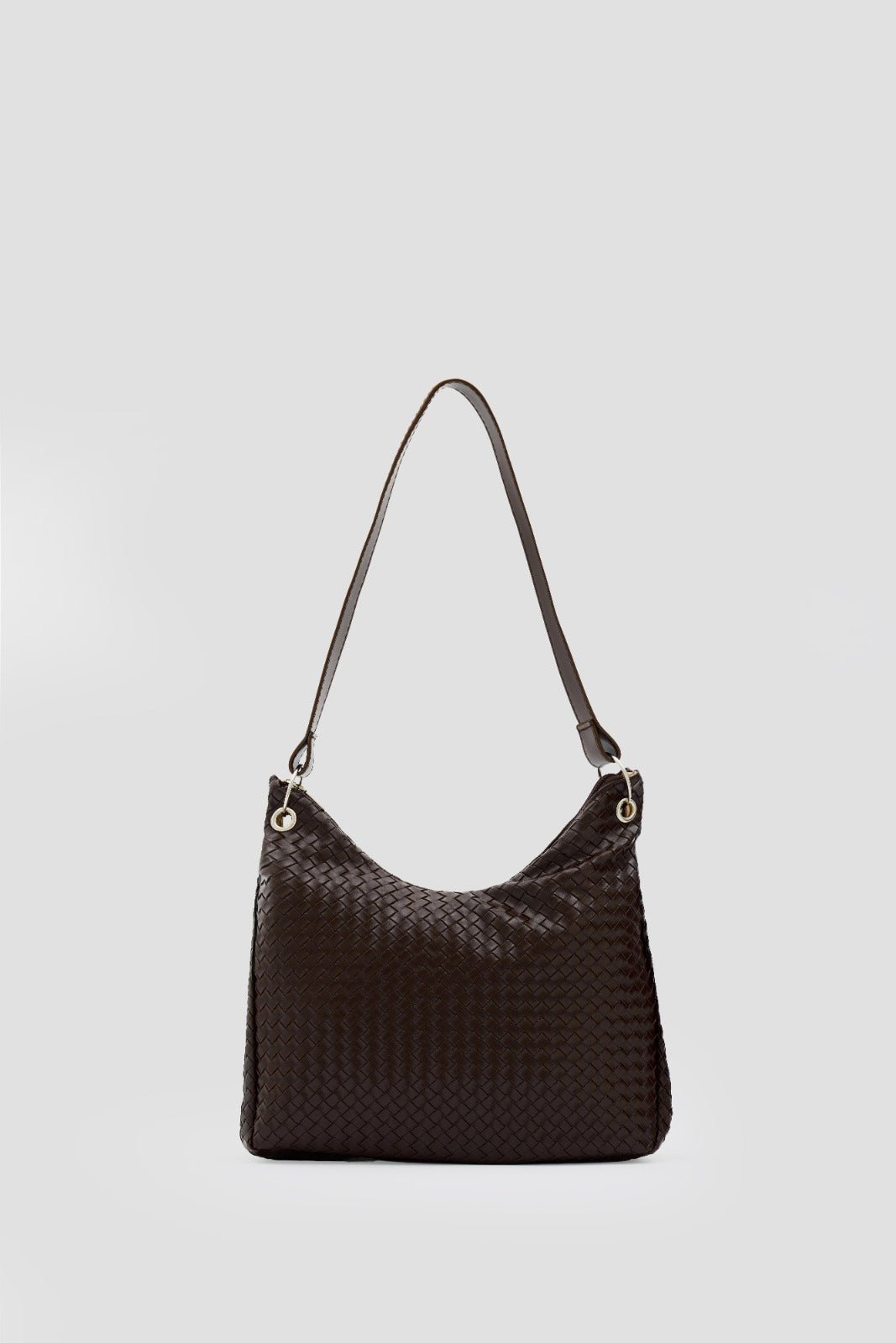 Noelis Kadın Omuz Çantası Acıkahve Örgü Desenli - ILOVESHOES