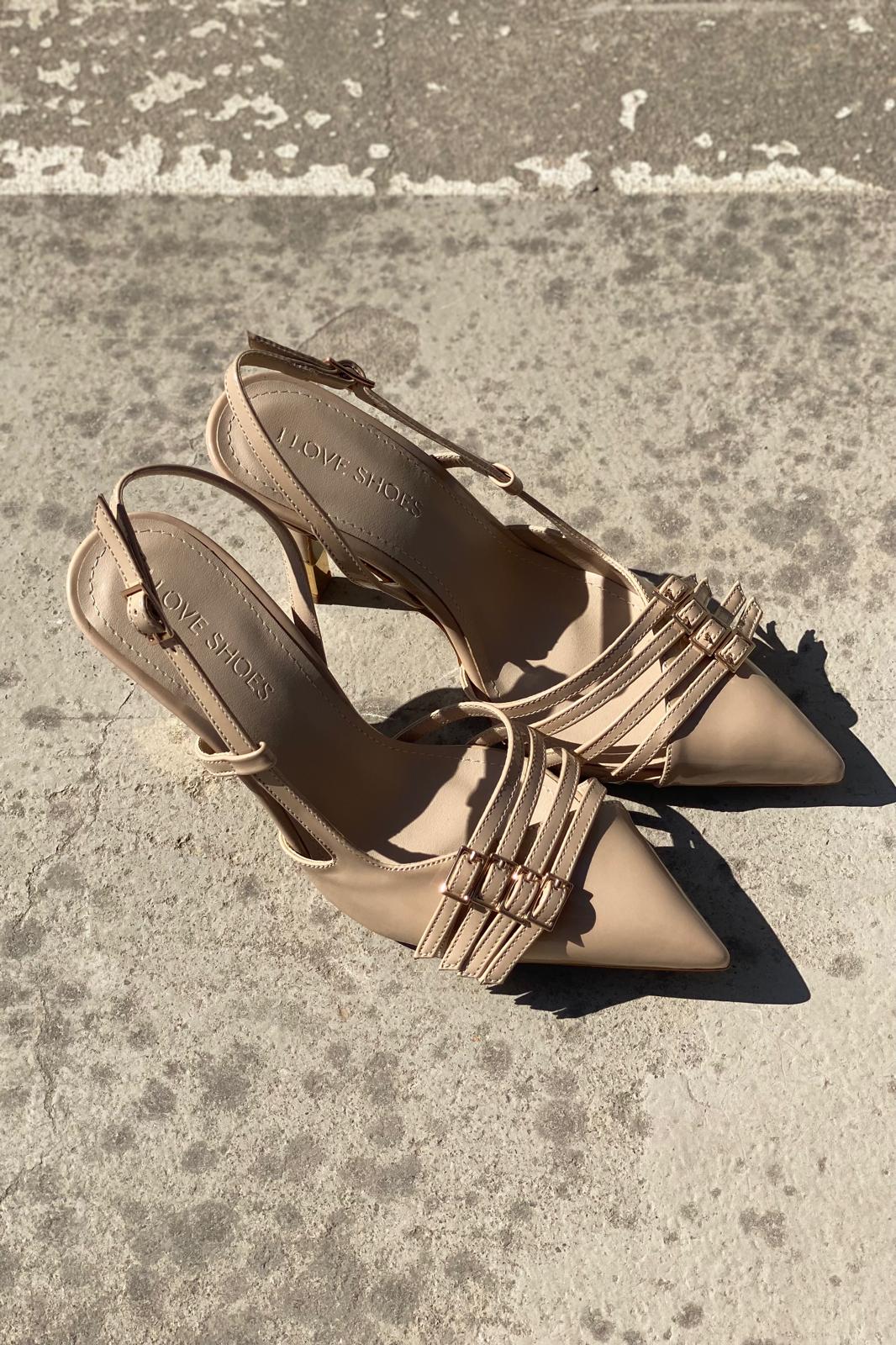 Vinnor Rugan Nude Toka Detaylı Stiletto - ILOVESHOES
