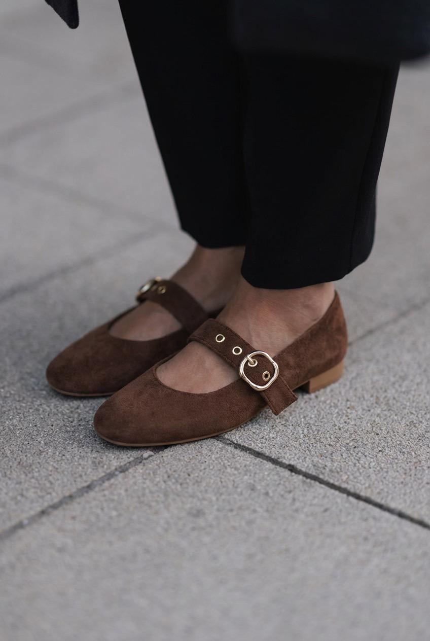 Dexor Kadın Babet Acıkahve Süet - ILOVESHOES