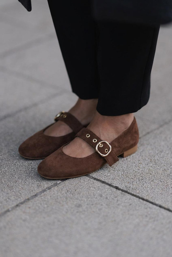 Dexor Kadın Babet Acıkahve Süet - ILOVESHOES