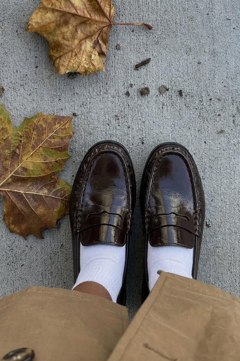 Marcel Kadın Loafer Acıkahve Kırışık Rugan - ILOVESHOES