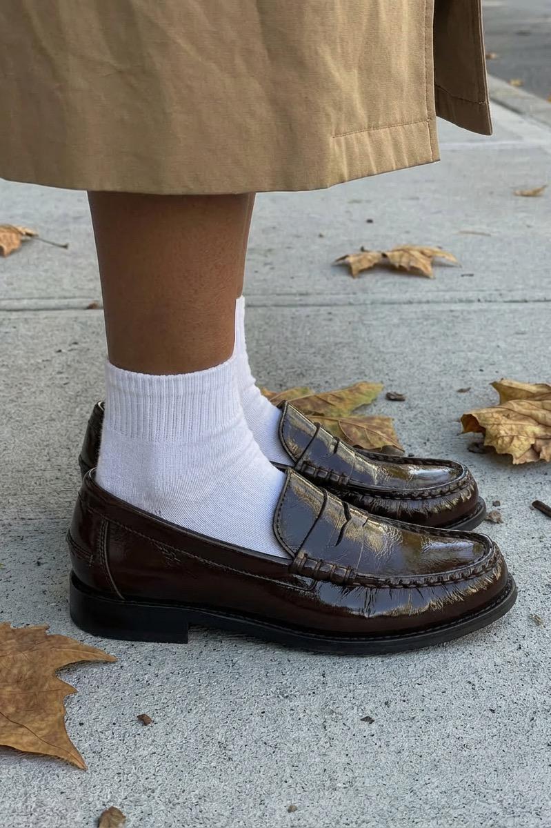 Marcel Kadın Loafer Acıkahve Kırışık Rugan - ILOVESHOES