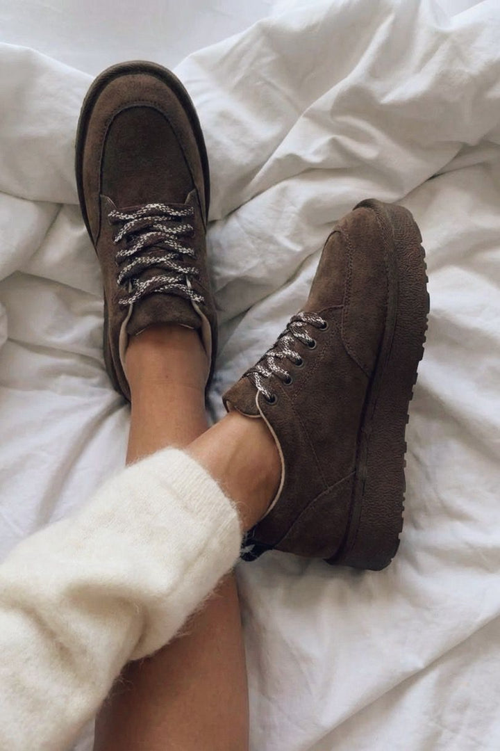 Ruvo Kadın Spor Ayakkabı Acıkahve Süet - ILOVESHOES