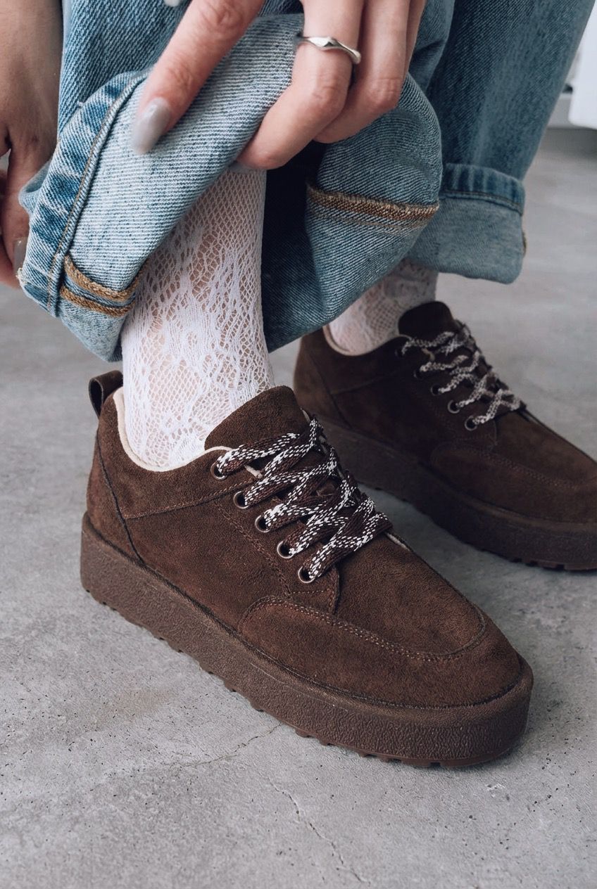 Ruvo Kadın Spor Ayakkabı Acıkahve Süet - ILOVESHOES