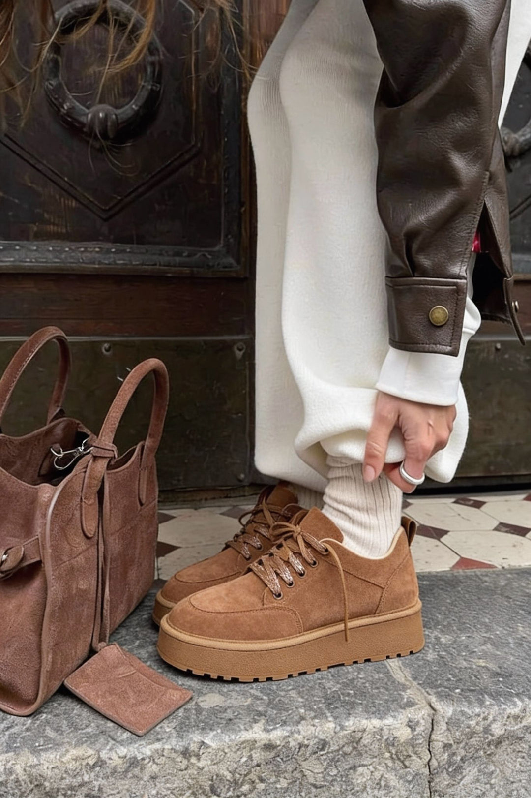 Ruvo Kadın Spor Ayakkabı Taba Süet - ILOVESHOES