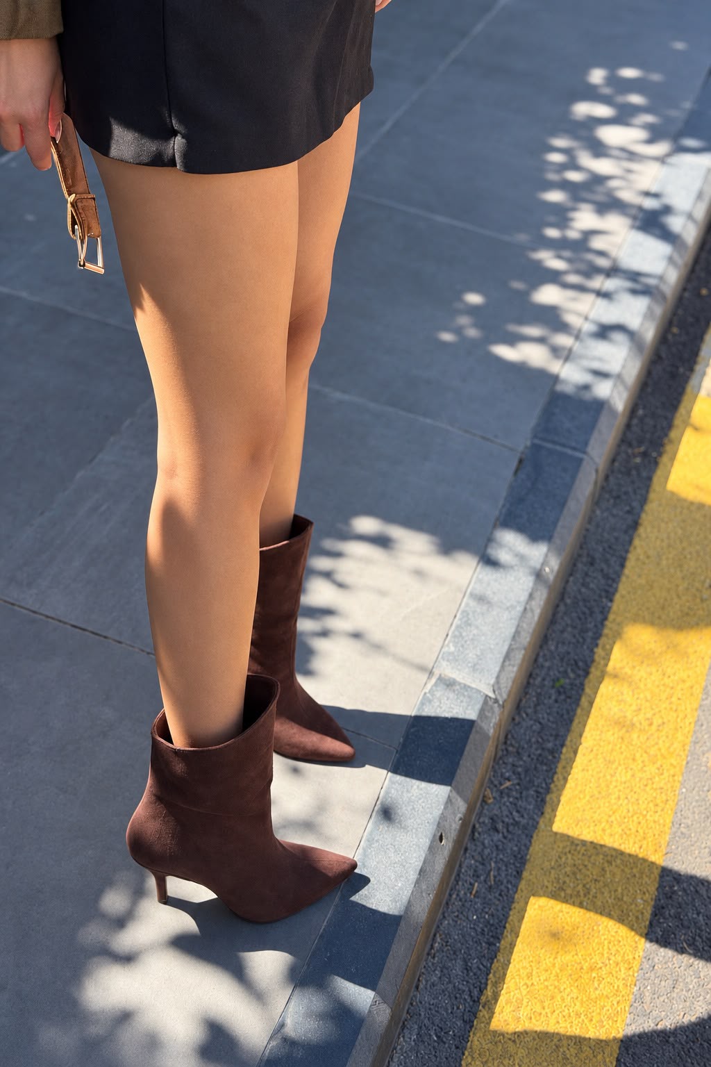 Alwens Acı Kahve Süet Kadın Topuklu Bot - ILOVESHOES