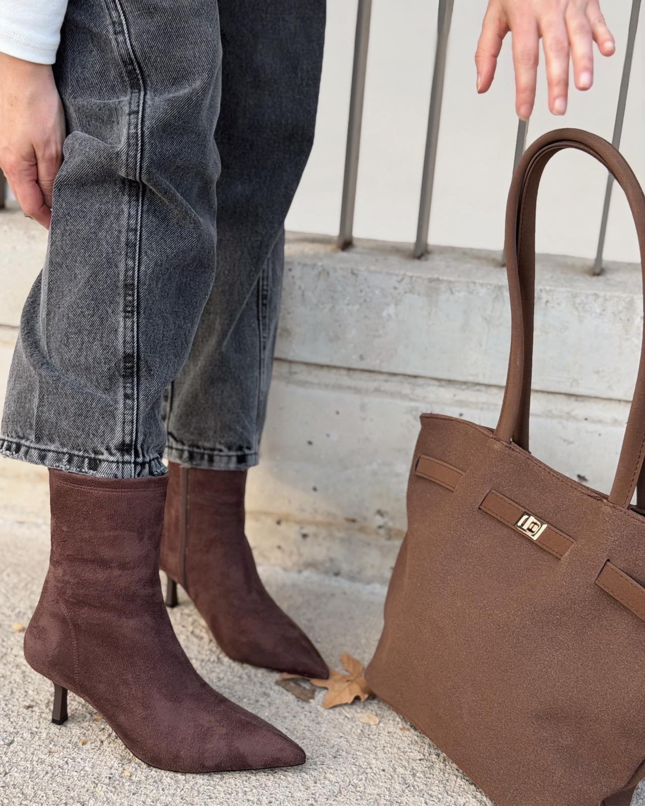 Fiorra Omuz Çantası Taba Süet - ILOVESHOES