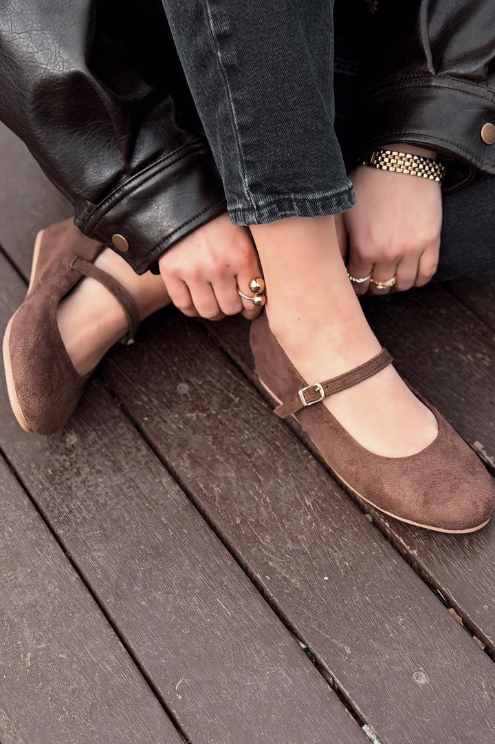 Tenris Kadın Babet Acıhkave Süet Dolgu Topuklu - ILOVESHOES