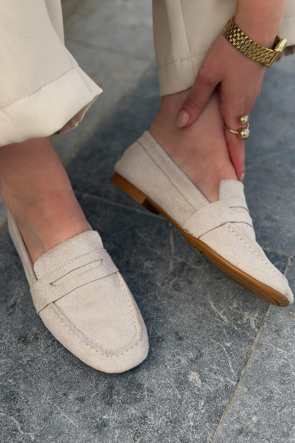 Orvino Bej Süet Günlük Kadın Babet - ILOVESHOES