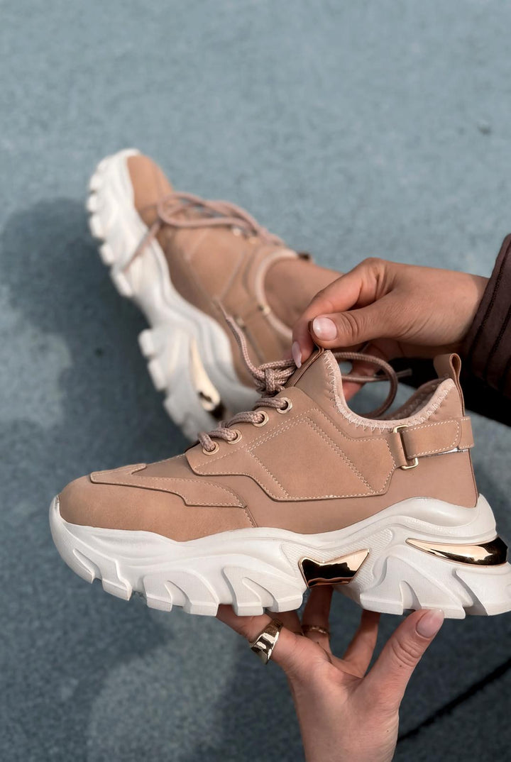 Delorin kadın Spor Ayakkabı Bej - ILOVESHOES