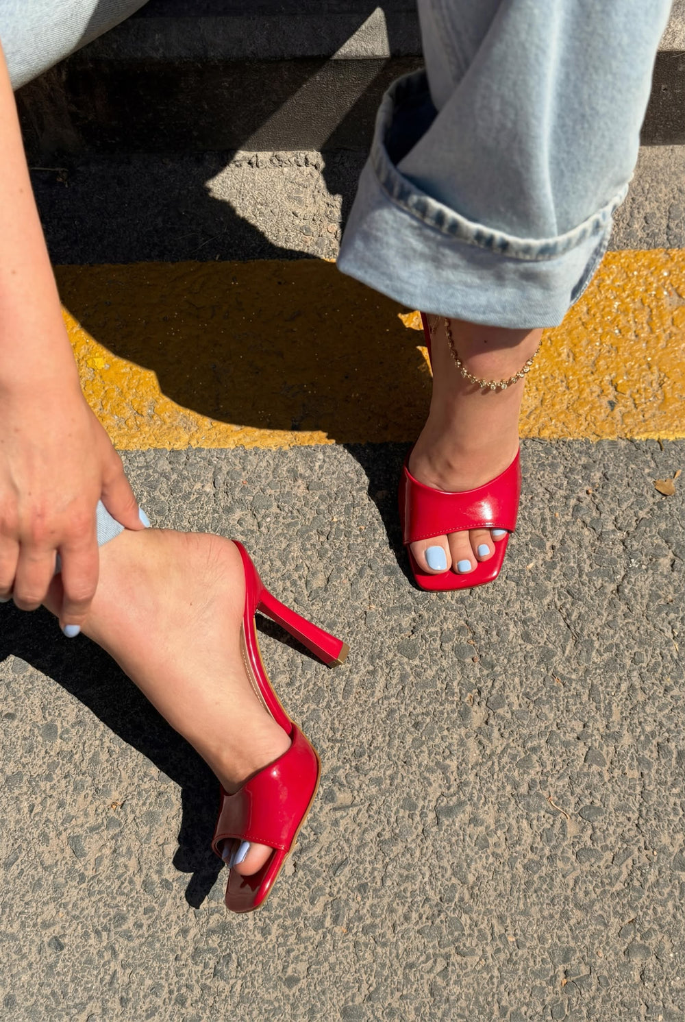 Sorel Kırmızı Rugan Kadın Topuklu Terlik - ILOVESHOES