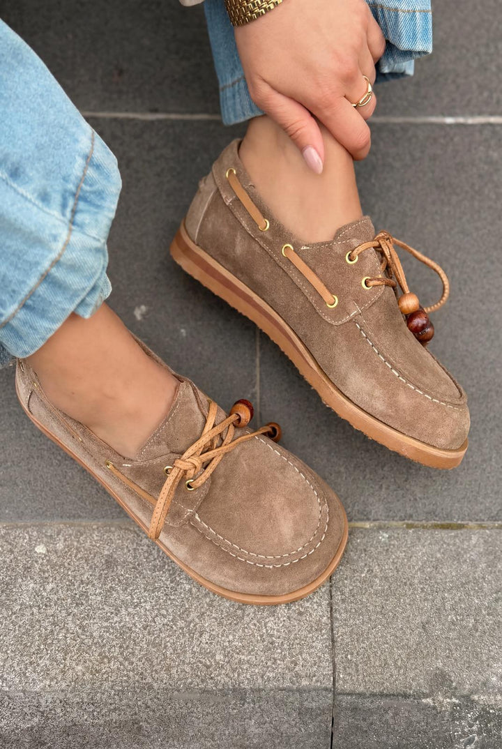 Armon Hakiki Süet Kadın Vizon - ILOVESHOES
