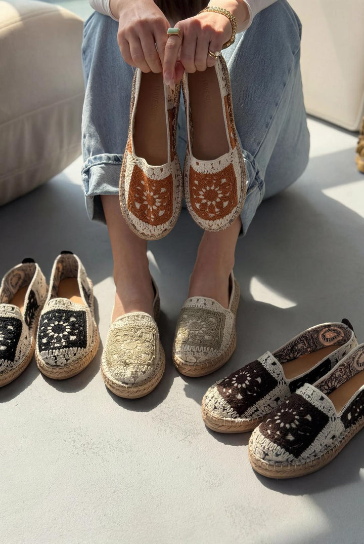 Linera Taba Kadın Espadril Loafer - ILOVESHOES