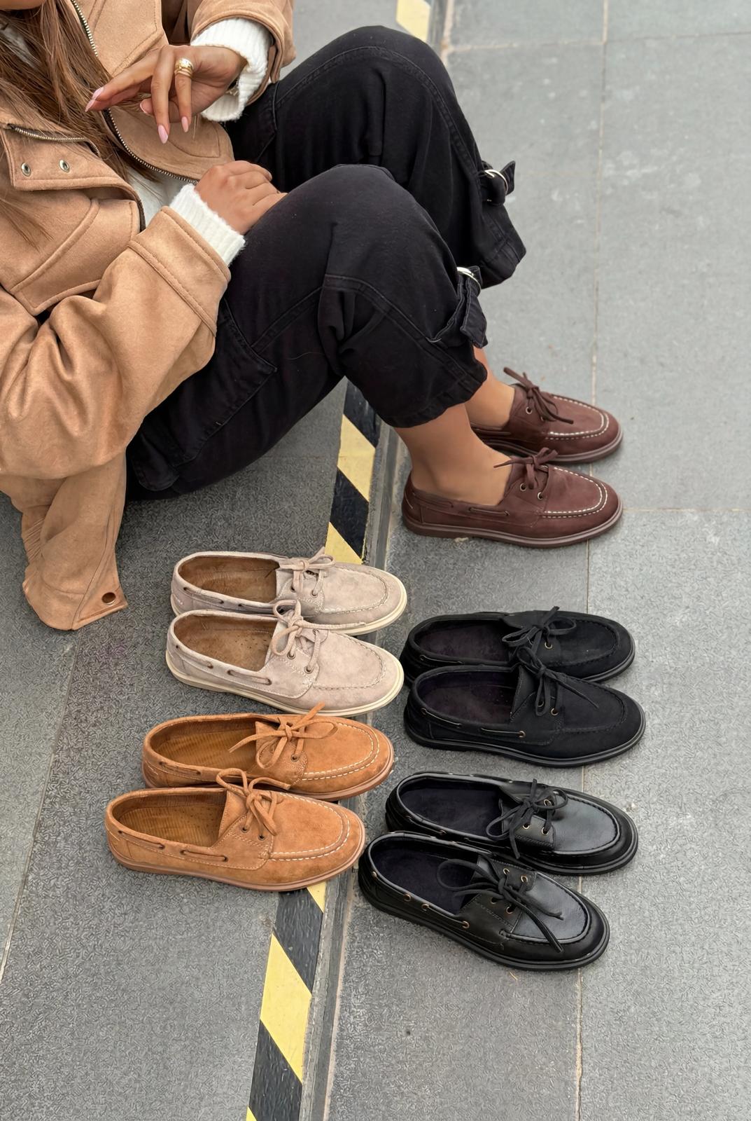 Morin Kadın Oxford Ayakkabı Acıkahve Süet - ILOVESHOES