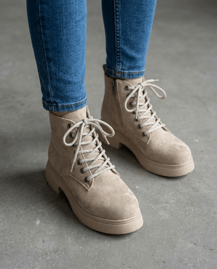 Voltera Kadın Bot Bej Süet - ILOVESHOES