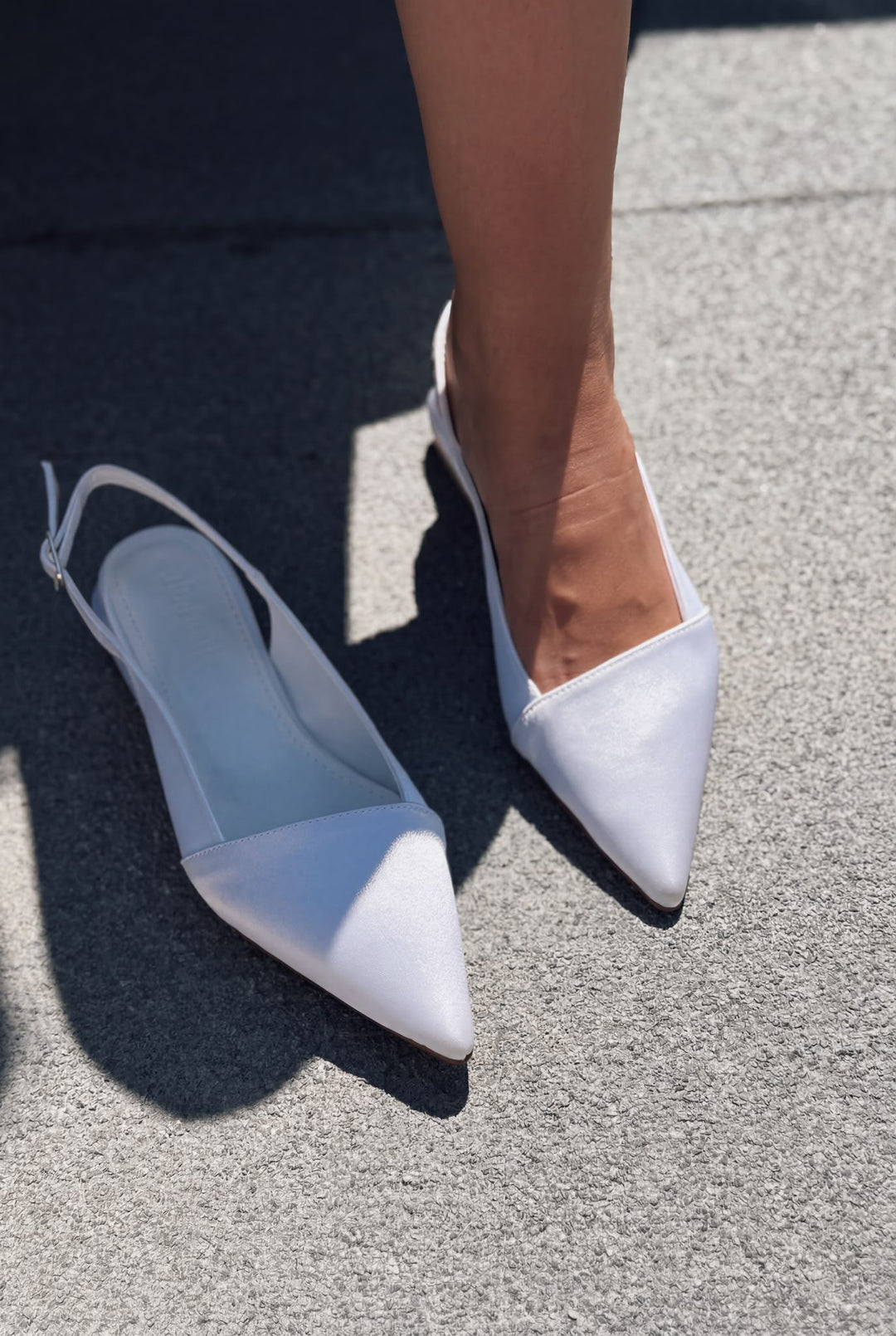 Drest Beyaz Mat Deri Kadın Stiletto