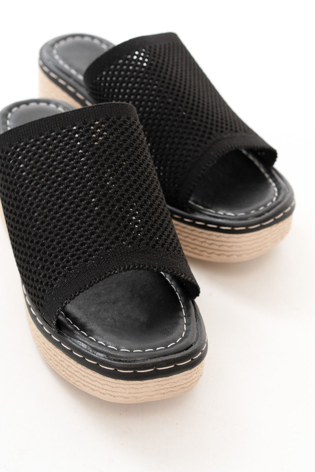 Seropa Triko Siyah Dolgu Topuklu Terlik - ILOVESHOES