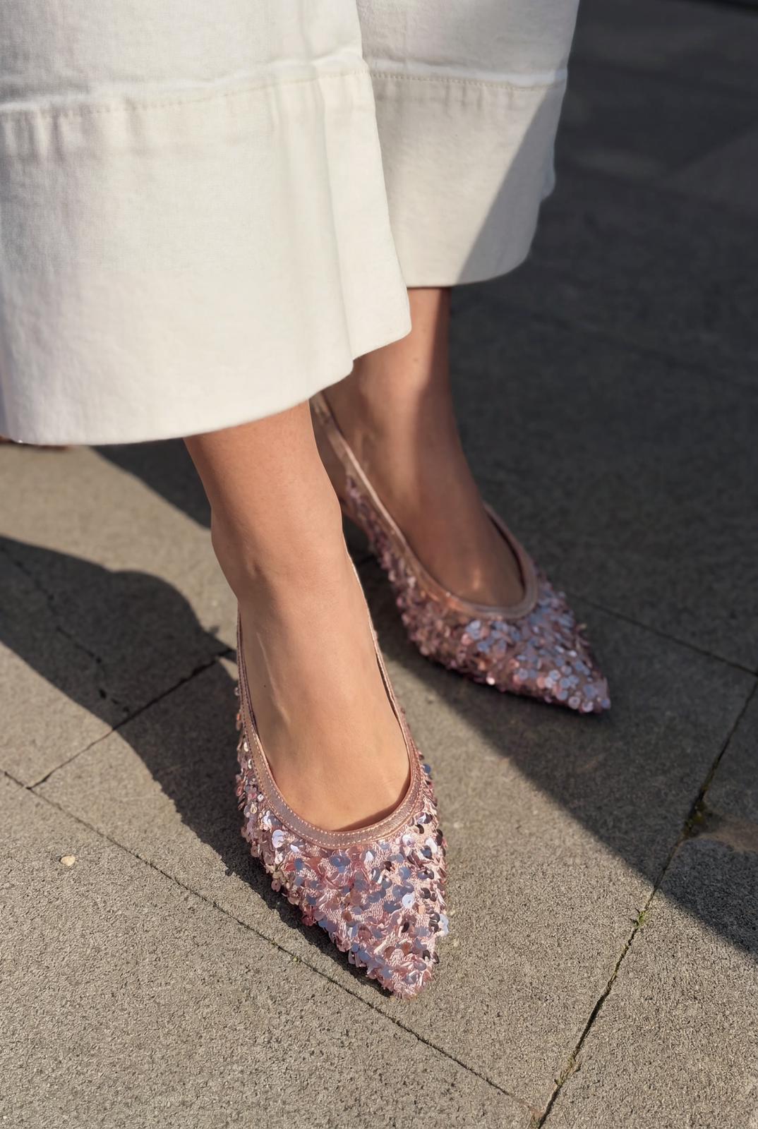 Selorine Stiletto Pembe Pullu - ILOVESHOES