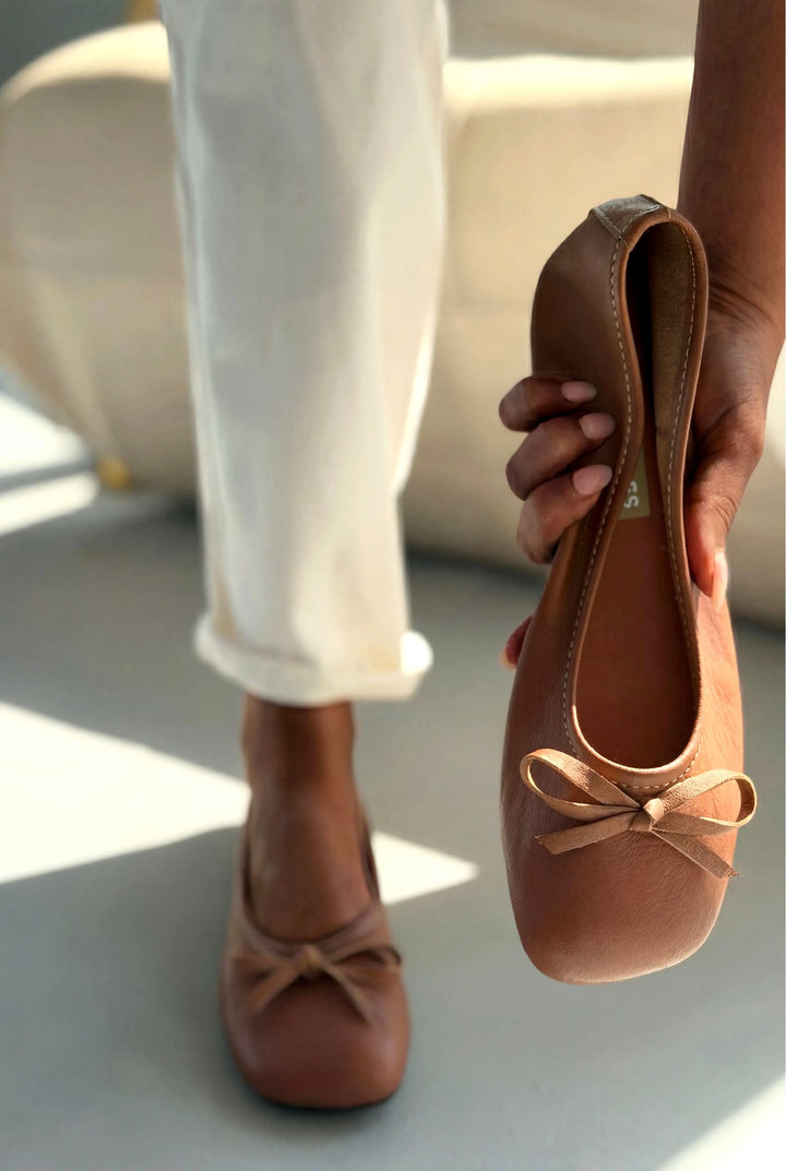 Telion Taba Hakiki Deri Kadın Babet - ILOVESHOES
