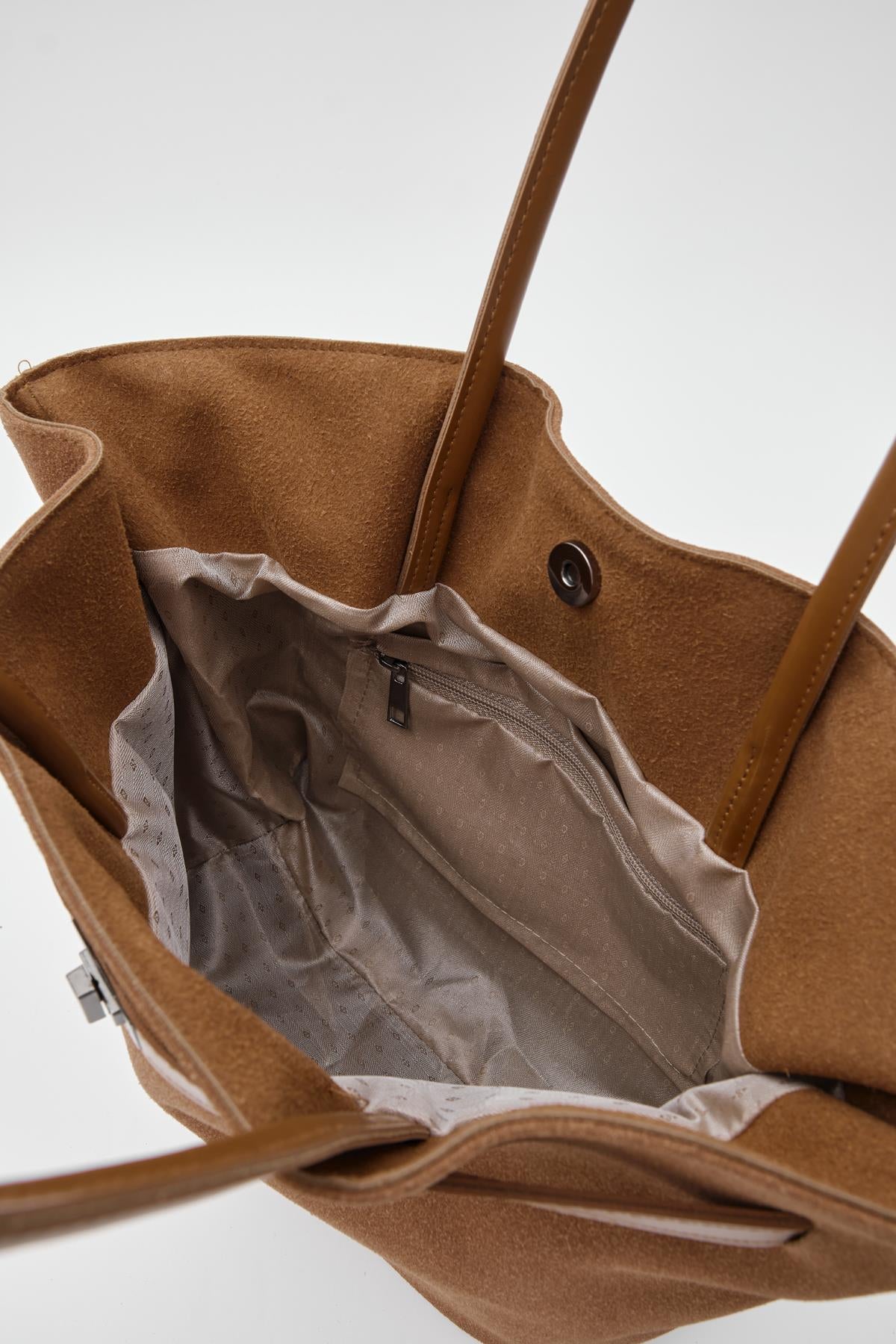 Fiorra Omuz Çantası Taba Süet