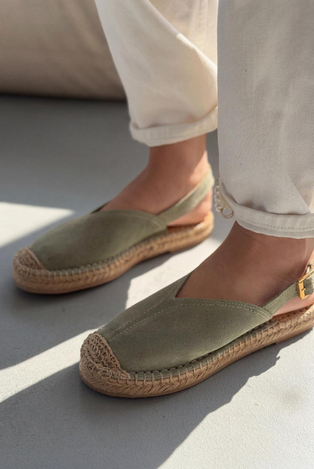 Orveth Yeşil Hakiki Süet Kadın Espadril - ILOVESHOES