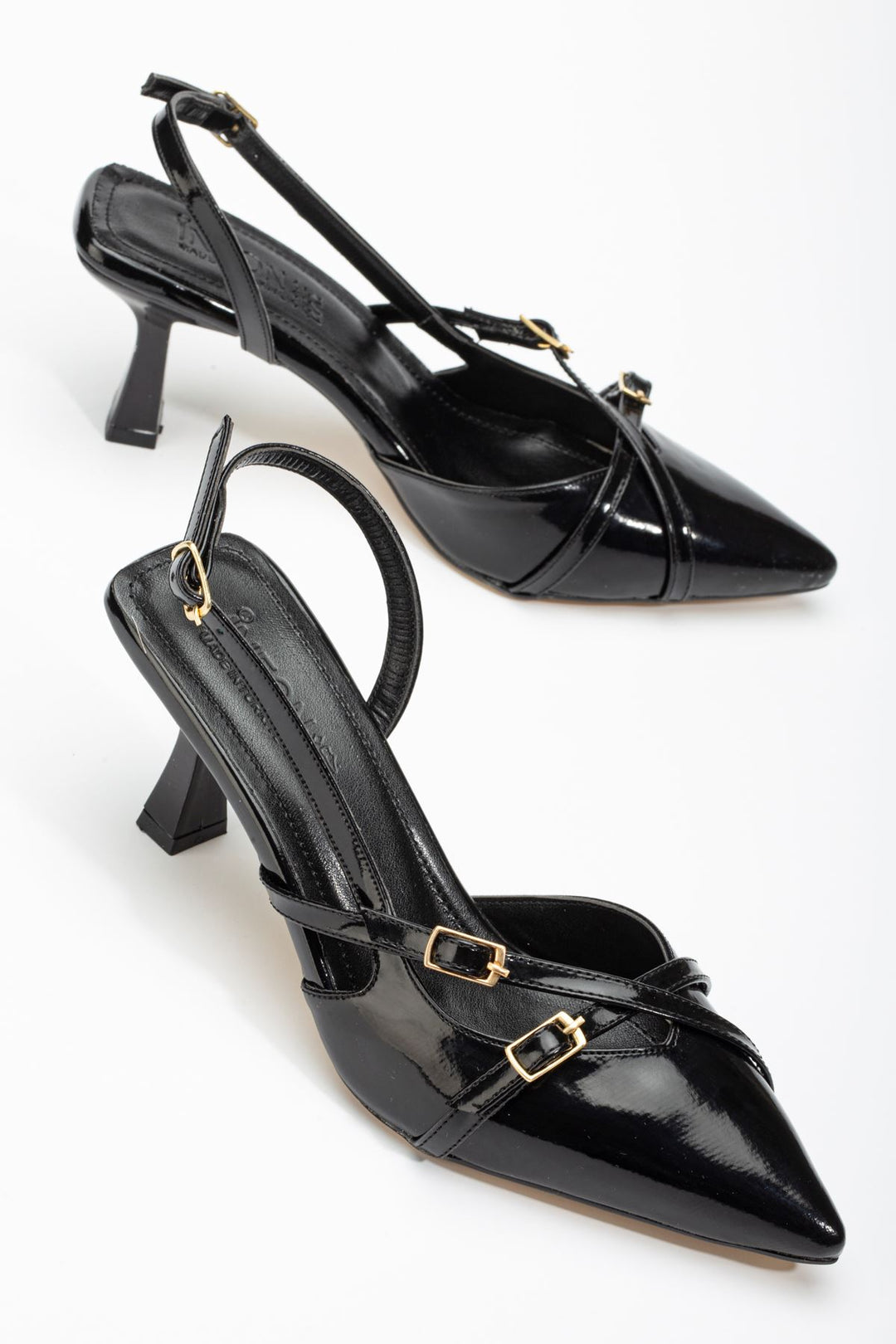 Nolixa Black Patent Leather High Heel Casual Women&