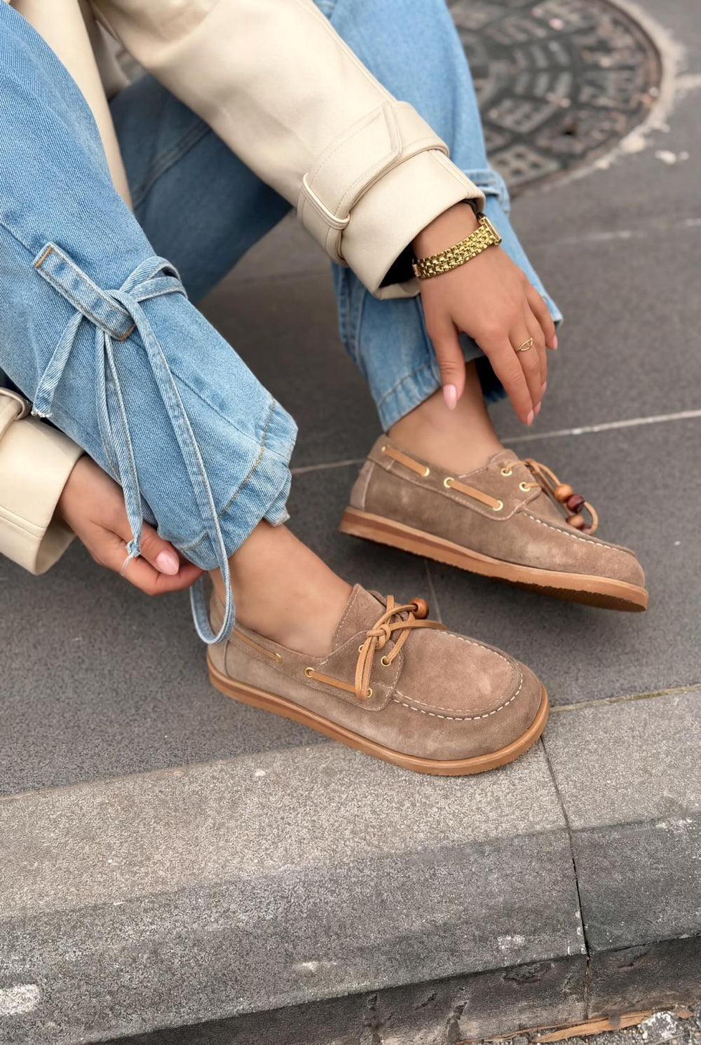 Armon Hakiki Süet Kadın Vizon - ILOVESHOES