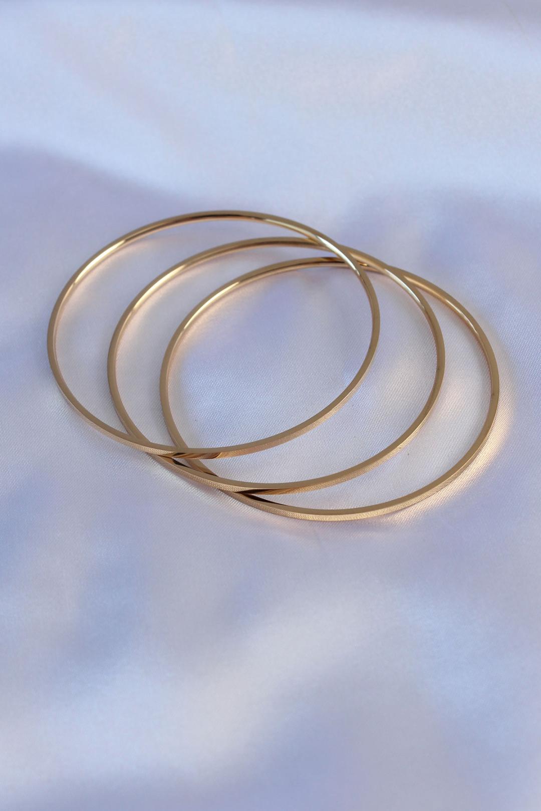 ILS-1208-316L Çelik Gold Renk Ajda Model Kadın 65 mm Bilezik