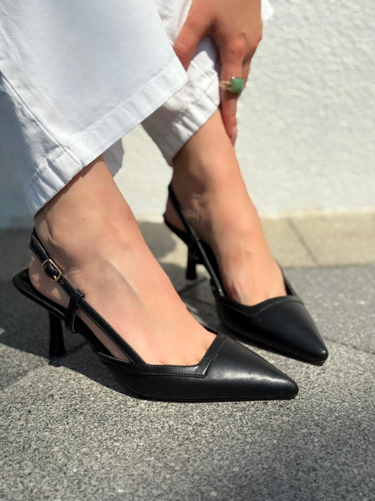 Dayrax Mat Deri Siyah Stiletto - ILOVESHOES
