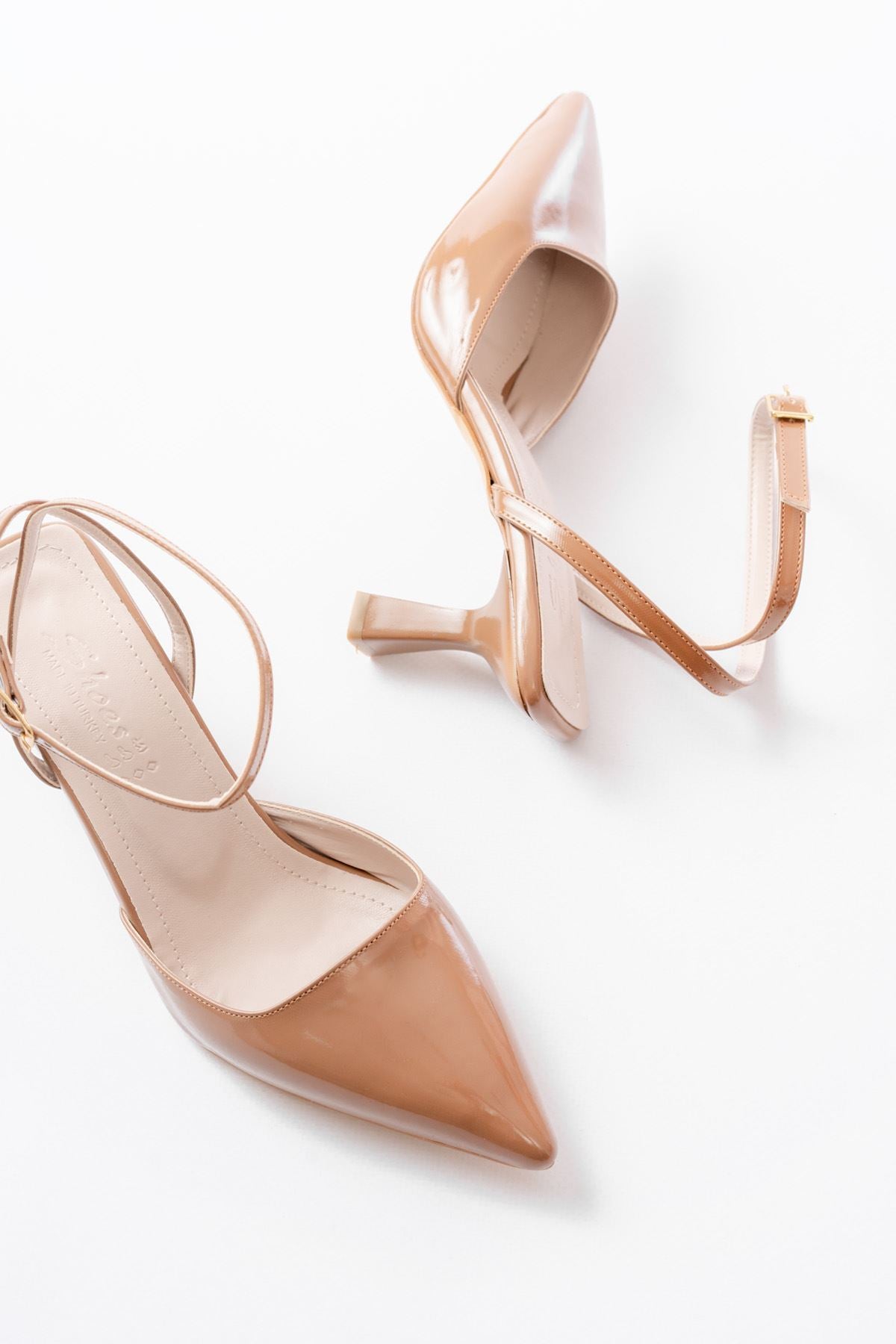 Rivara Rugan Kahverengi Günlük 7 cm Topuklu Kadın Ayakkabı - ILOVESHOES