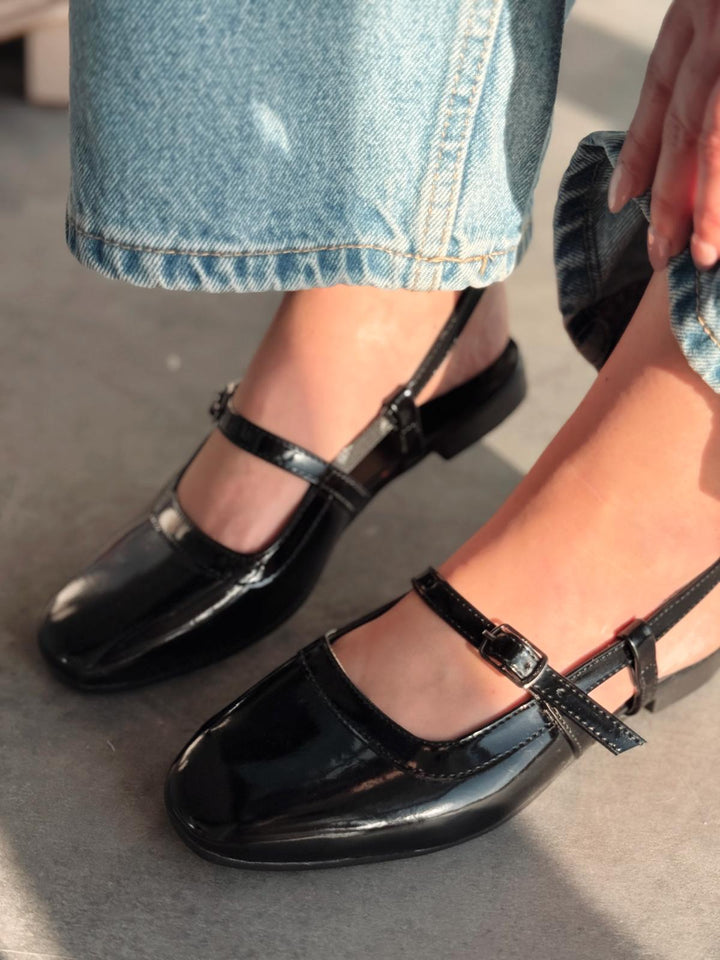 Minor Rugan Siyah Bant Detaylı Mary Jane - ILOVESHOES