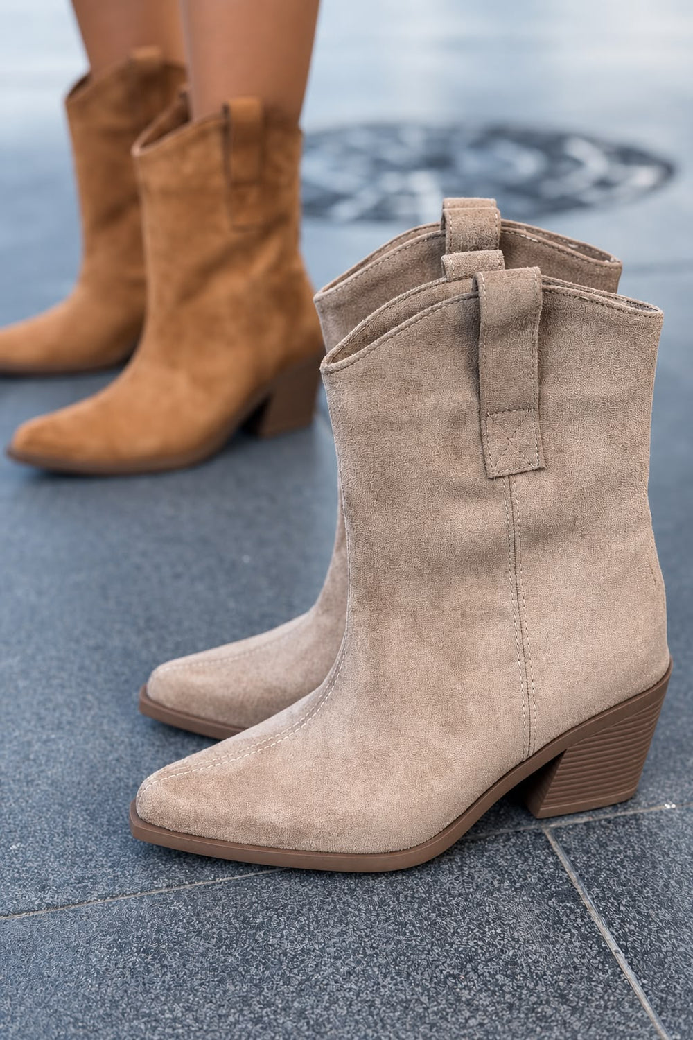 Rovan Vizon Süet Kadın Kovboy Bot - ILOVESHOES