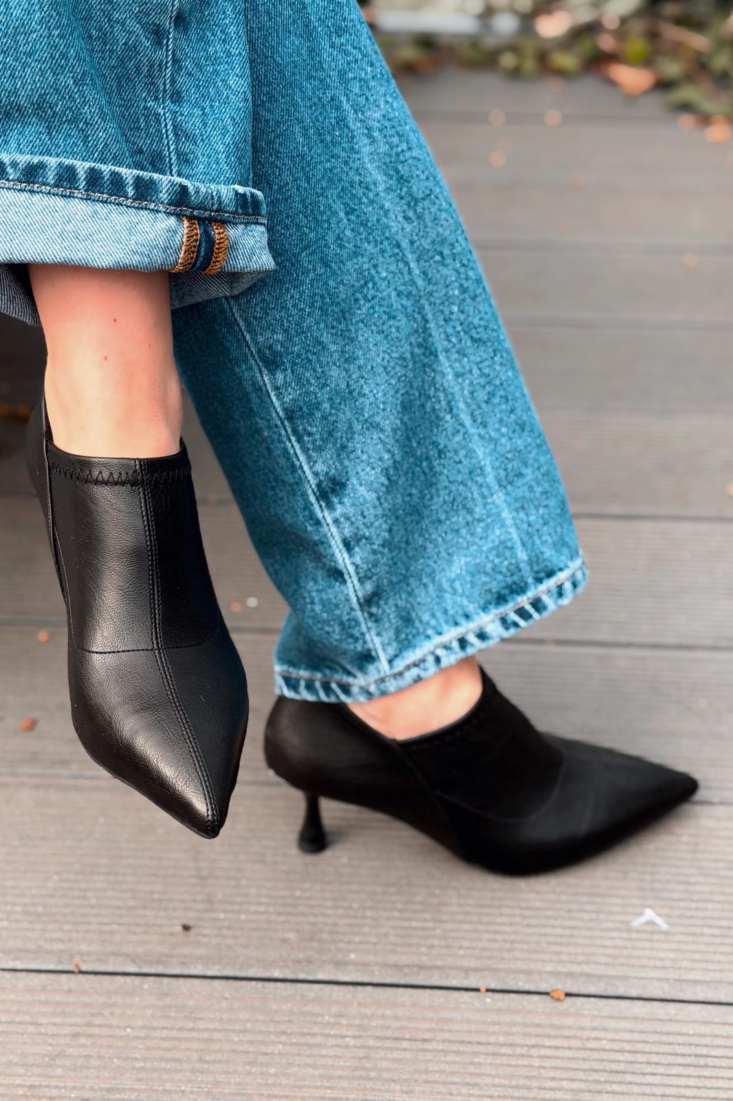 Olia Topuklu Ayakkabı Siyah Mat Deri - ILOVESHOES