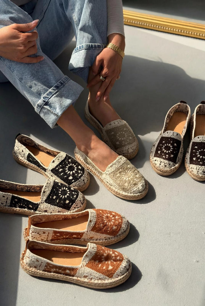Linera Siyah Kadın Espadril Loafer - ILOVESHOES