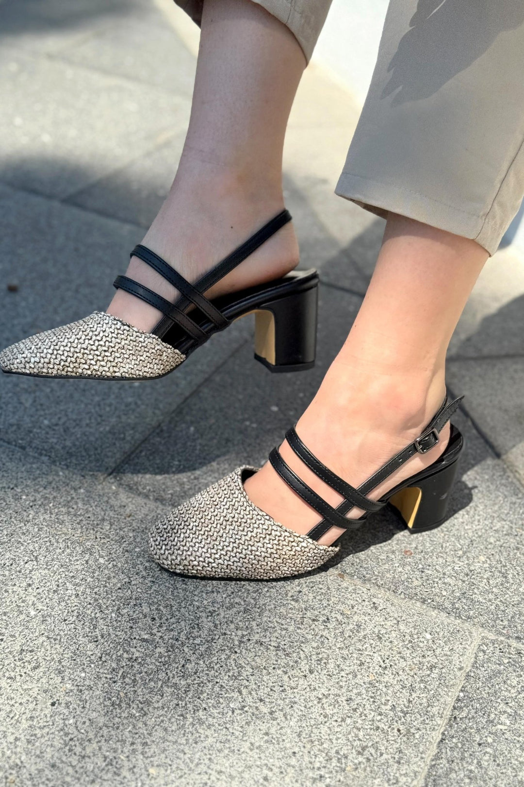 Marlo Mat Deri Siyah Hasır Detaylı Mary Jane - ILOVESHOES