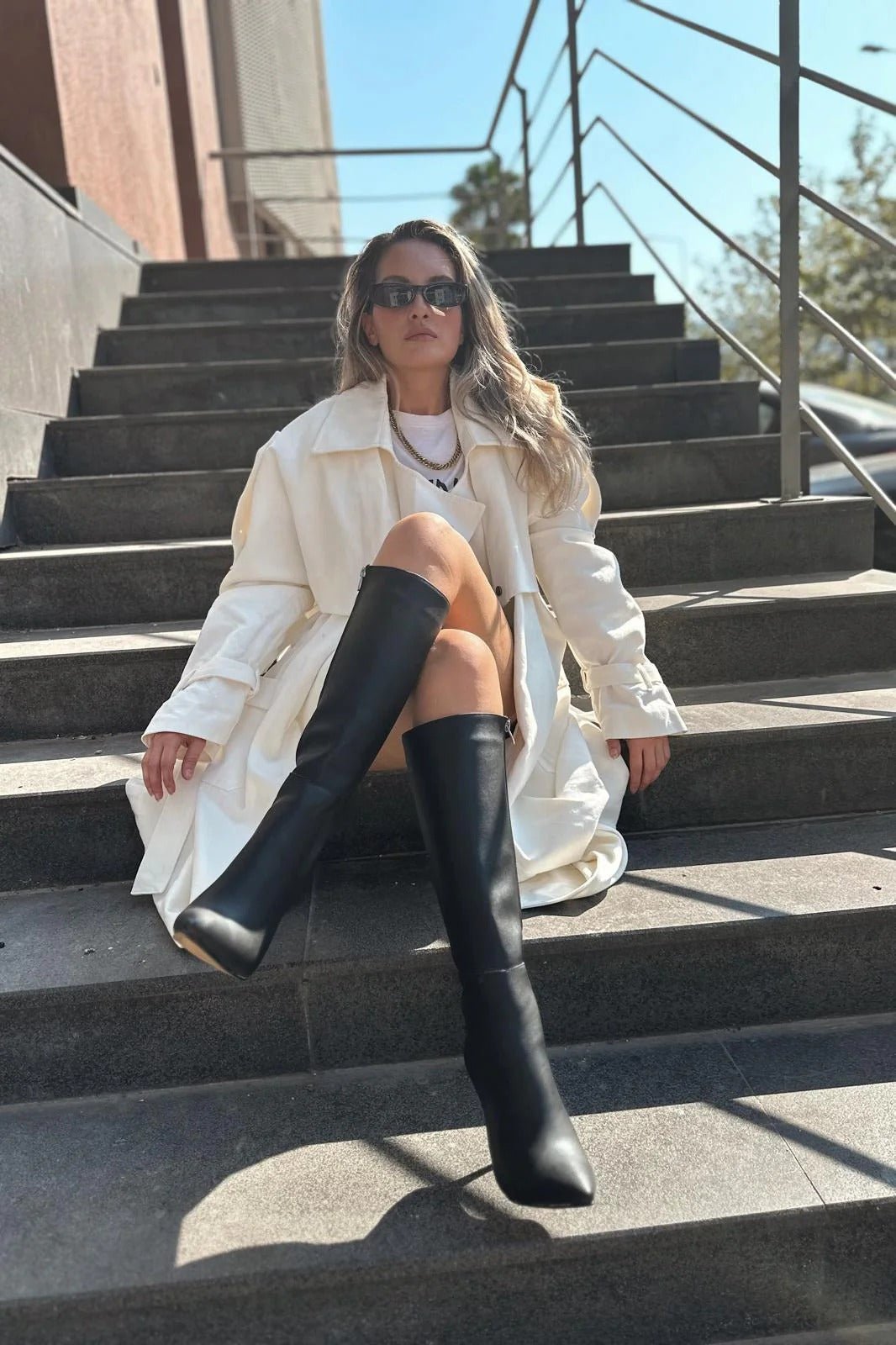 Zynor Siyah Fermuarlı Lastikli İnce Yüksek Topuklu Kadın Çizme - ILOVESHOES