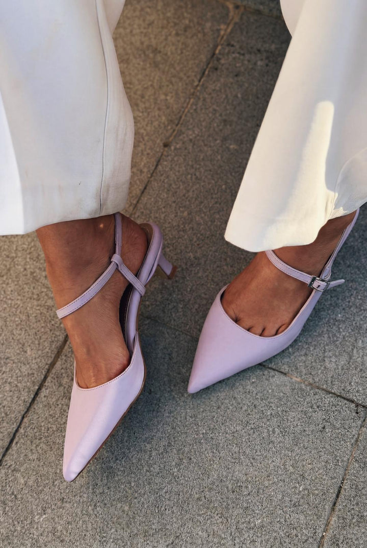 Torev Lila Mat Deri Kadın Stiletto - ILOVESHOES