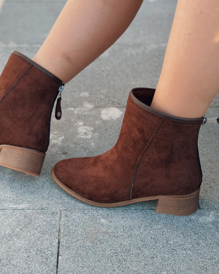 Olvara Kadın Topuklu Bot Kahverengi Süet - ILOVESHOES