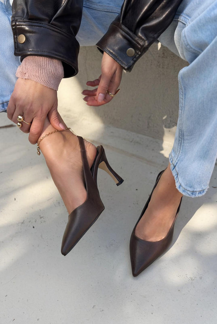 Alvessa Stiletto Acıkahve Mat Deri - ILOVESHOES