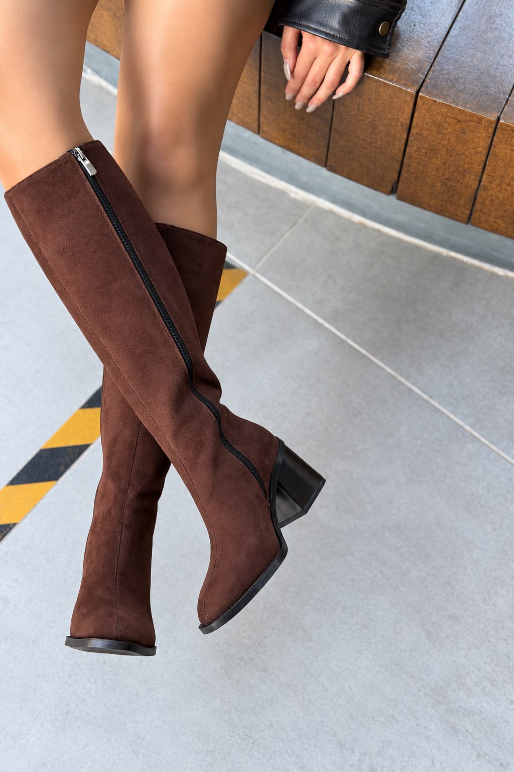 Novera Acı Kahve Süet Kadın Çizme - ILOVESHOES