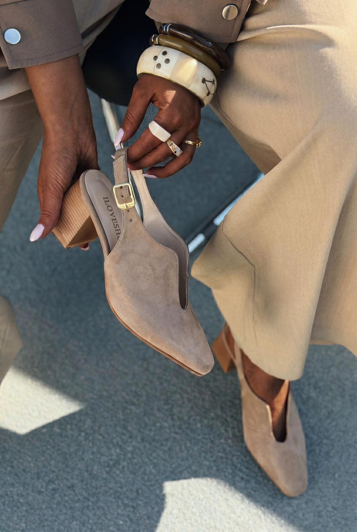 Pelora Vizon Süet Kadın Topuklu Ayakkabı - ILOVESHOES