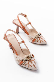 Velosia Taba Keten Günlük Topuklu Kadın Ayakkabı - ILOVESHOES