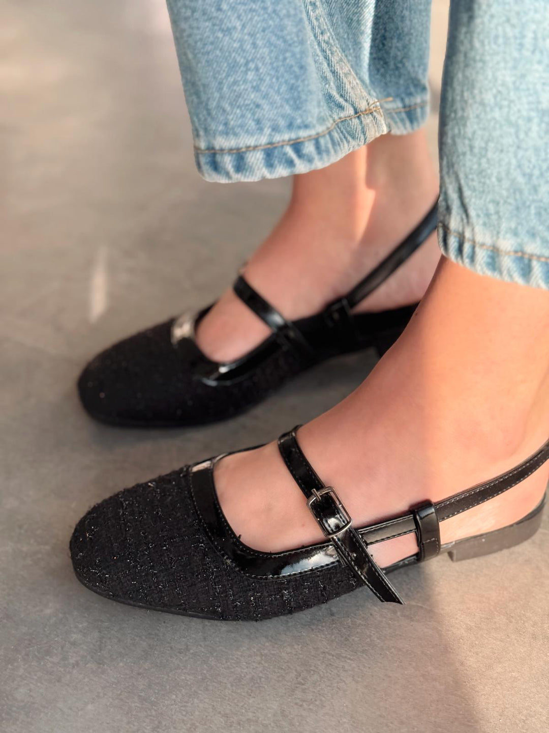 Minor Tüvit Siyah Bant Detaylı Mary Jane - ILOVESHOES